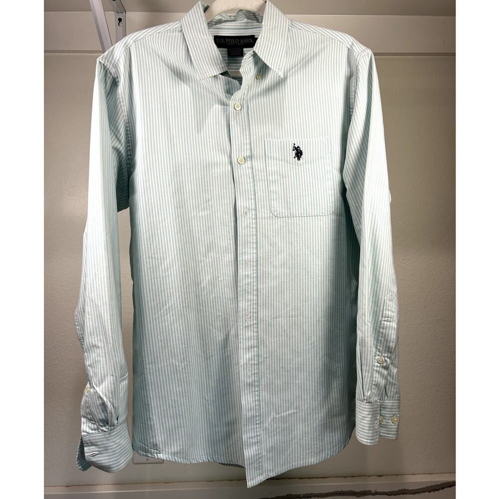 U.S. Polo Assn. Men’s Cotton Long Sleeve Men’s Button Down Shirt Striped Small